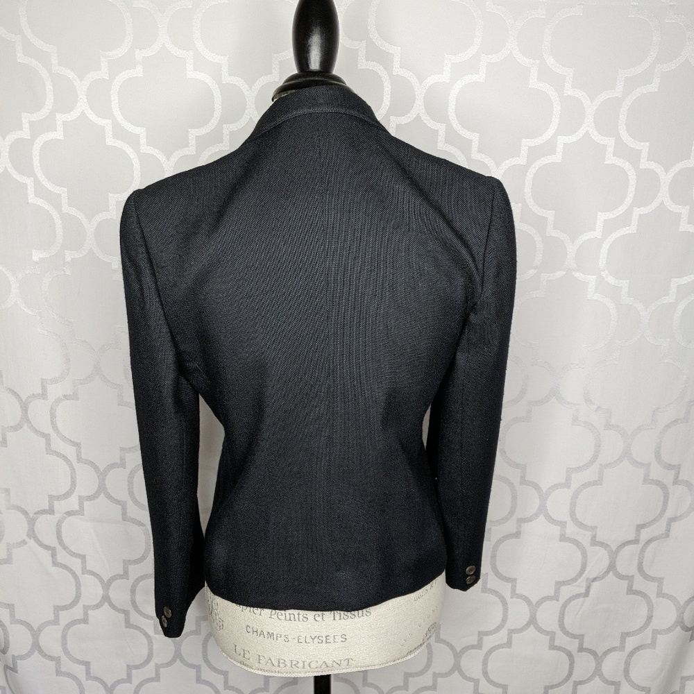 Vtg Evan Picone Wool Black Blazer - Picture 5 of 8